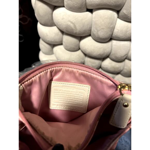 Coach 43758 Waverly Hearts Gold & Khaki PVC Crossbody Swingpack - Picture 12 of 14